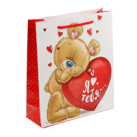 Пакет ламинированный «Влюбленный мишка» 23 × 27 × 8 см