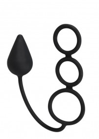 Эрекционное кольцо с подхватом мошонки и анальной пробкой Plug-Cock Ball Rings Эрекционное кольцо с подхватом мошонки и анальной пробкой Plug-Cock Ball Rings