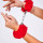 Шикарные наручники с пушистым красным мехом - Шикарные наручники с пушистым красным мехом