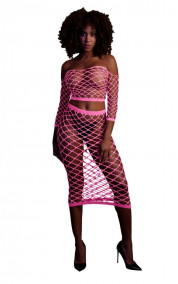 Комплект Long Sleeve Crop Top and Long Skirt Pink XS/XL Комплект Long Sleeve Crop Top and Long Skirt Pink XS/XL