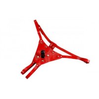 Трусики кожаные для страпона с классическим плугом-креплением насадок красные