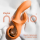 Вибратор-кролик с ручкой Нежно "Зайка", персиковый - Вибратор-кролик с ручкой Нежно "Зайка", персиковый