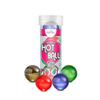 Лубрикант HOT BALL MIX на масляной основе в виде 4 шариков (мята, шоколад, клубника, виноград)